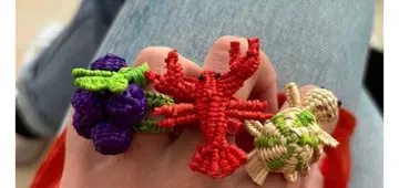 A MORIMORI 미사용 새상품 랍스터 라피아 반지