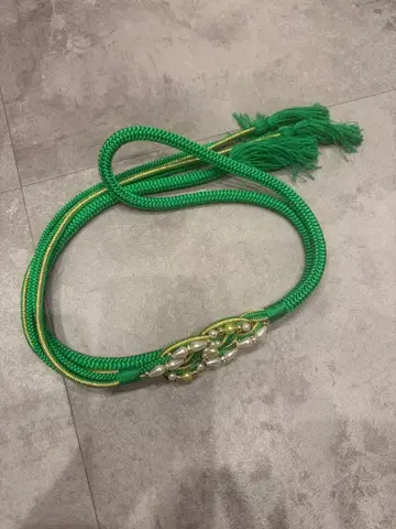 그린 펄 장식 허리띠 레이어트 카라 중고