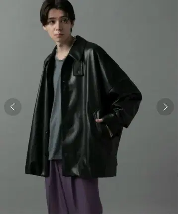 HARE HA030213AD/가죽 돌먼 블루종/21AW/S