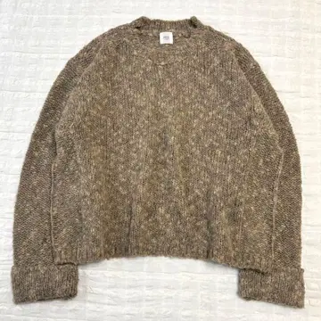 이에나 라부르클 알파카 혼방 더블 슬리브 풀오버 굵은 니트