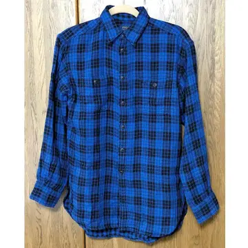 폴로 랄프 로렌 플란넬 셔츠 파랑 체크