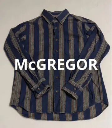 맥레거 네이비 스트라이프 버튼 다운 셔츠
