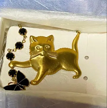 고양이와 나비 디자인 목걸이 빈티지 부품