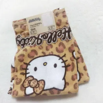 새상품 레어 헤이세이 레오파드 무늬 헬로키티 페이스 타월 갸루