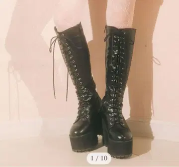 버블스 부츠 통굽 레이스업