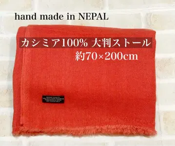 네팔 수제 캐시미어 100% 스톨 빨간색 대형 천연 소재 핸드메이드