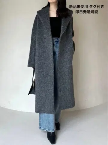 anuans 알파카 울 숄카라 코트