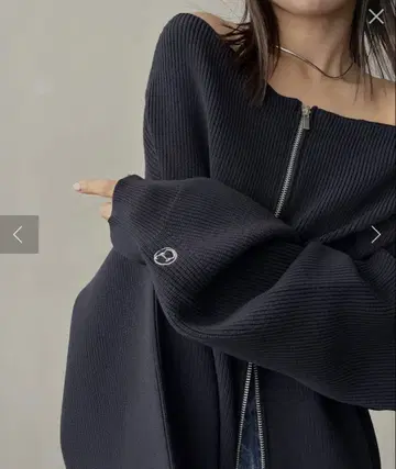 W 지퍼 보트넥 니트 카프리스 레마쥬 네이비