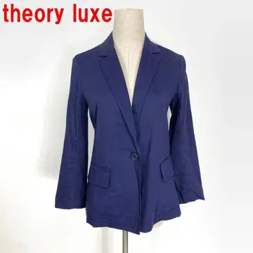 A3814 띠어리 럭스 테일러드 자켓 7부 소매 린넨 네이비 36