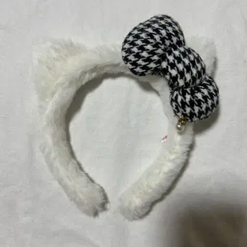 키티 머리띠 하운드투스 체크