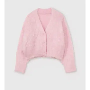 eimy istoire 샤기 니트 가디건 핑크