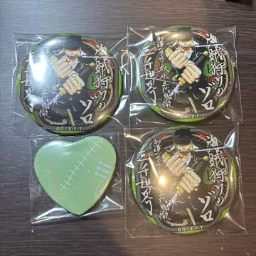 원피스 조로 검호 하트형 캔뱃지 세트