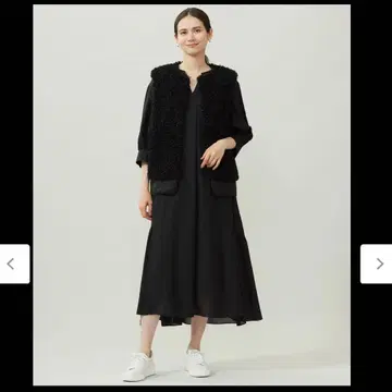 소프트 실크 비에라 원피스 네이비