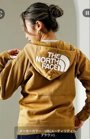 THE NORTH FACE 브라운 후드 부착 후드티
