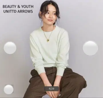 BEAUTY & YOUTH * 울 캐시미어 천축 크루넥 니트