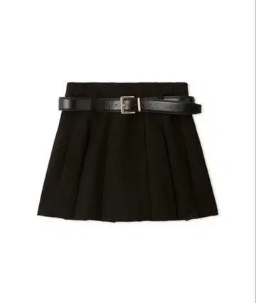 SNIDEL 벨트 플리츠 스커트 쇼팬 사이즈 0 BLK 블랙