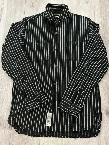 HOUSTON 스트라이프 워크 셔츠 긴팔 면 100% 휴스턴 새상품급