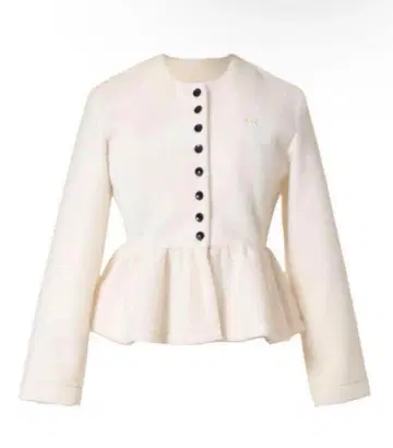 Bibiy 페플럼 가디건 화이트