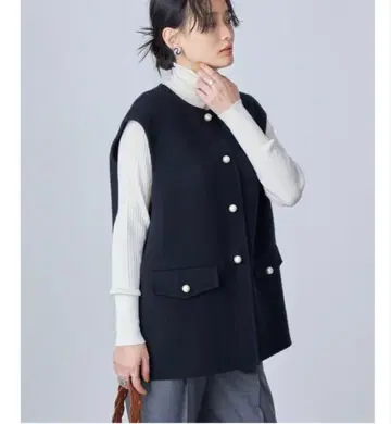 SHIPS 지롱 울 펄 모티브 버튼 베스트