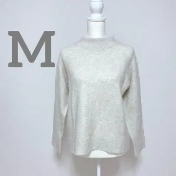 UNIQLO/유니클로 모크넥 니트 스웨터 촉감 좋음 화이트 M