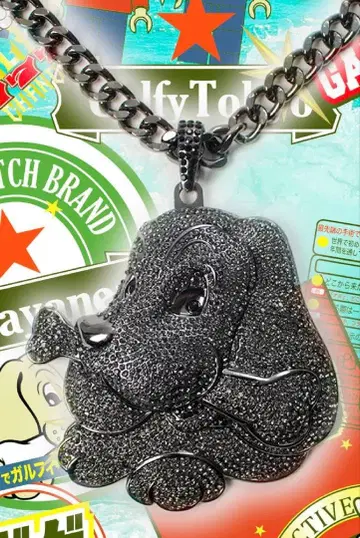 GALFY/갈피 블랙 빛 블링블링 목걸이 블랙
