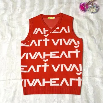 VIVA HEART 니트 베스트 사이즈 42 오렌지