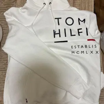 타미힐피거 화이트 후드티