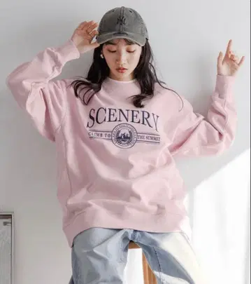 LOWRYS FARM USA 우라케 로고 풀오버 핑크