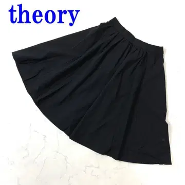 띠어리  무릎 아래 길이 스커트 블랙 울 0 C3716