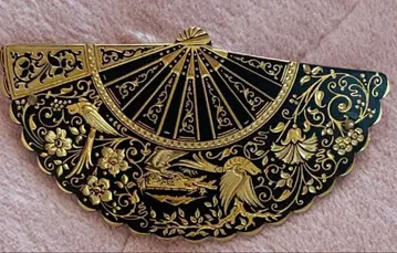 부채꼴 헤어 액세서리 골드 컬러 장식 미사용 새상품