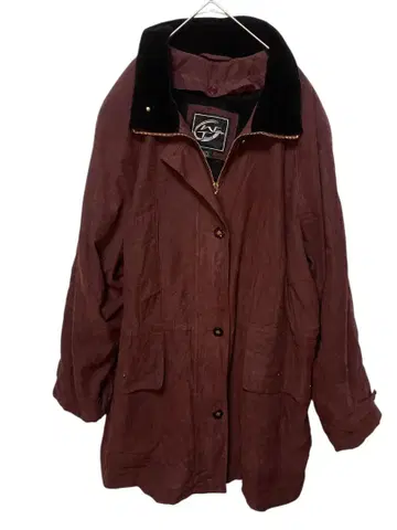 웨스턴 버건디 롱 코트 XL 90s 빈티지