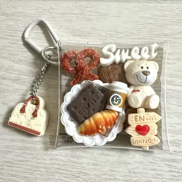 가챠 파우치 러브베어 화이트 브라운 sweet