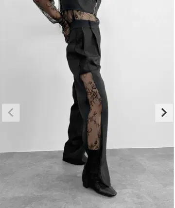 러브유 LVEU. 사이드 레이스 디자인 슬랙스 시스루