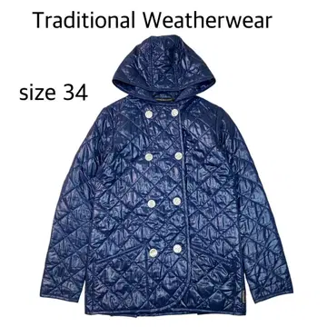 트래디셔널 웨더웨어 퀼팅 자켓 후드 로고 버튼 34