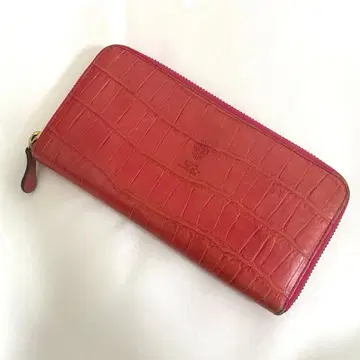 Felisi 페리지 장지갑 핑크 악어 엠보싱