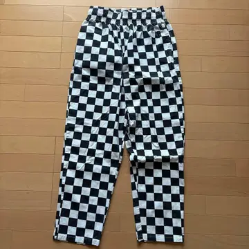 새상품급 Cookman 쿠쿠만 셰프 팬츠 체크 무늬 깃발 패턴 L