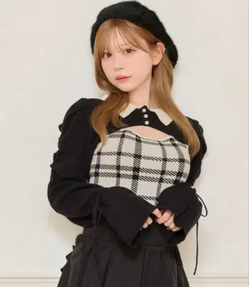 소매 리본 니트 앙상블 아프레 주르