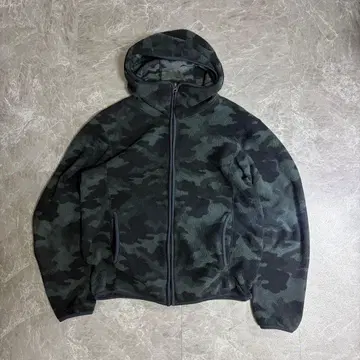 00s UNIQLO 카모플라주 플리스 집업 후드티 y2k 크롭 기장