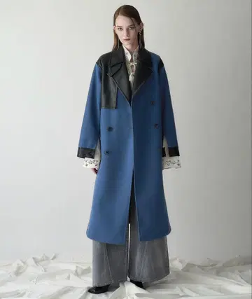 울리 테크 인조 가죽 절개 트렌치코트(HARE)