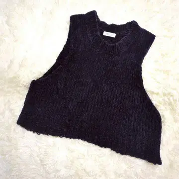 뷰티 앤 유스 니트 베스트 로우 게이지 울 혼방 풀오버 레이어드