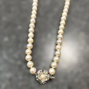 SILVER 각인 펄 목걸이 액세서리 졸업 입학 관혼상제