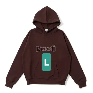 BLESS U BU OG 로고 후디 브라운 L 블레스유