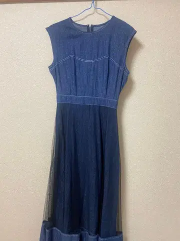 데님 원피스 슬리브리스 A라인