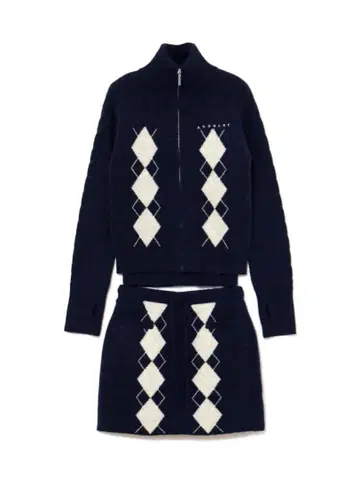 andmary Argyle knit set up