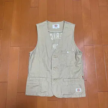 자수 로고 디키즈 코튼 베스트 베이지 사이즈 M