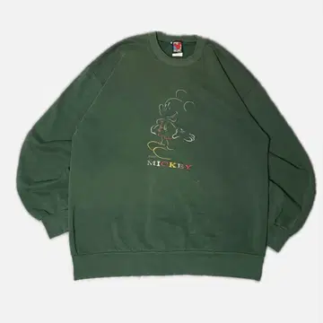 디즈니 90s usa제 미키마우스 자수 맨투맨