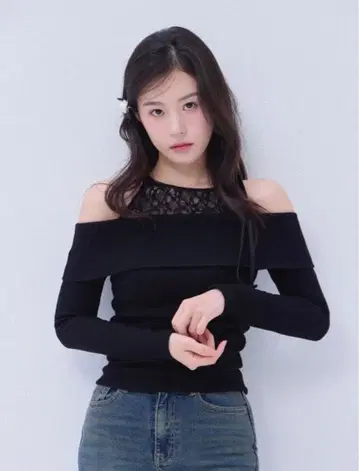 [ YILON 이로 ] DOCKING LACE RIB KNIT