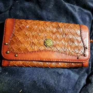 붉은색 뜨개질 안나수이 장지갑