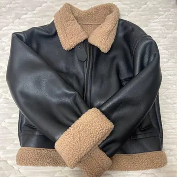 가죽 보아 옷깃 자켓