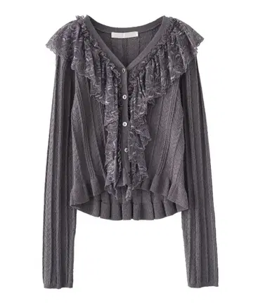 레이스 프릴 도킹 니트